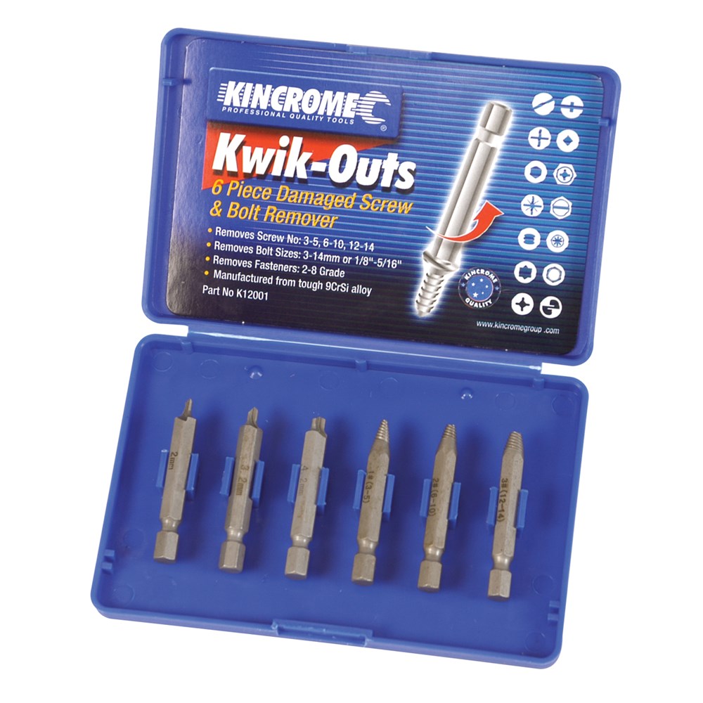 KINCROME KIN-6 PCE DAMAGED SCREW REMOVER